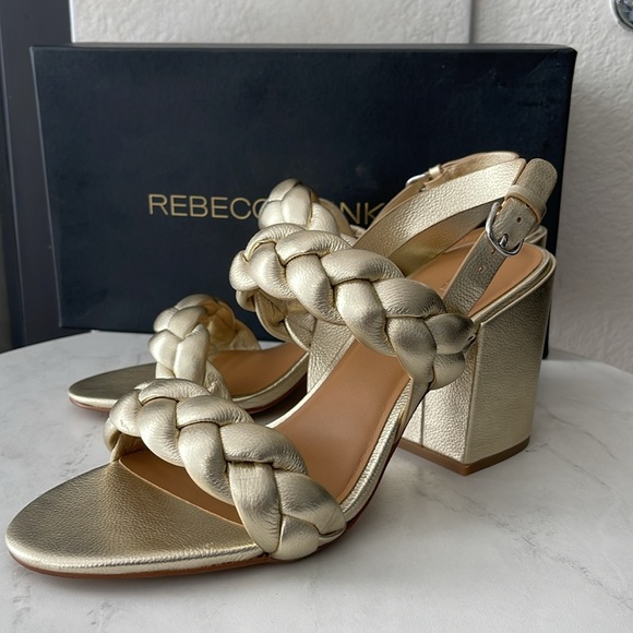 Rebecca Minkoff New Candance Gold Heels Size 10.5 - Picture 3 of 5